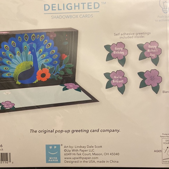 Delighted Peacock Shadowbox 4 Cards with Light - Picture 2 of 3